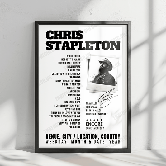 Chris Stapleton’s 2024 Tour: Setlists, Concert Dates & Exclusive Posters