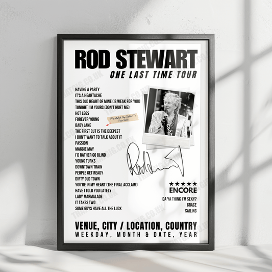 Rod Stewart’s 2024 Tour: Setlists, Concert Dates & Exclusive Posters