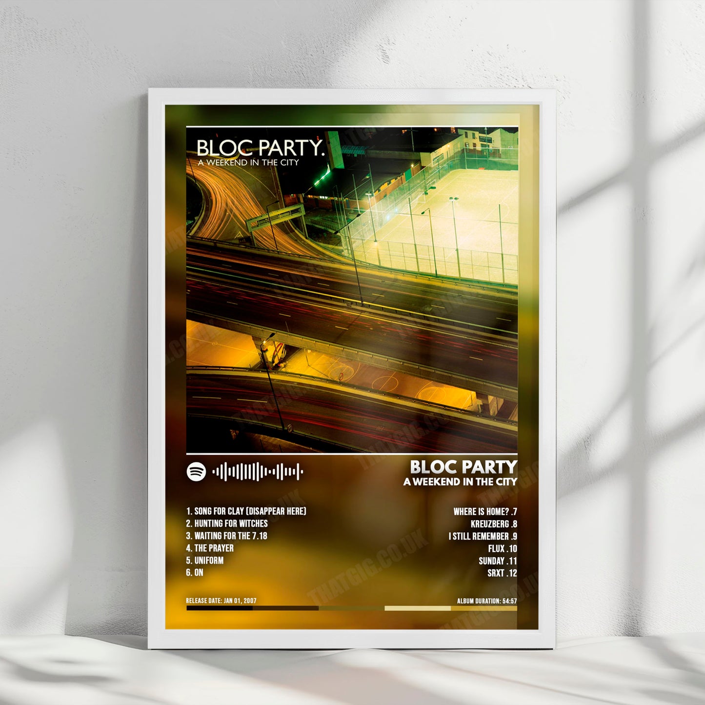 Bloc Party "A Weekend In the City" Album Cover Poster - with Complete Tracklist