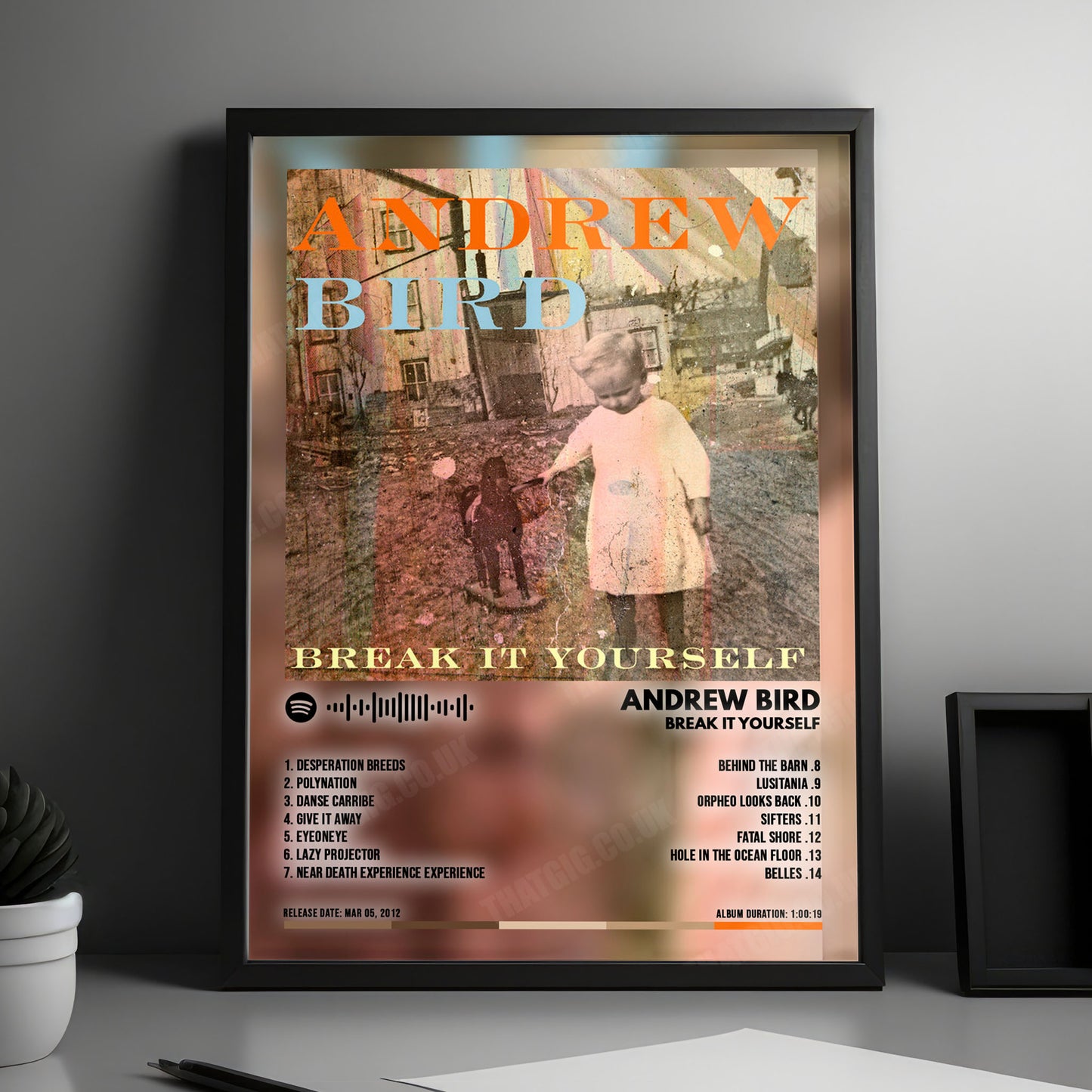 Andrew Bird "Break It Yourself" Album Cover Poster - with Complete Tracklist