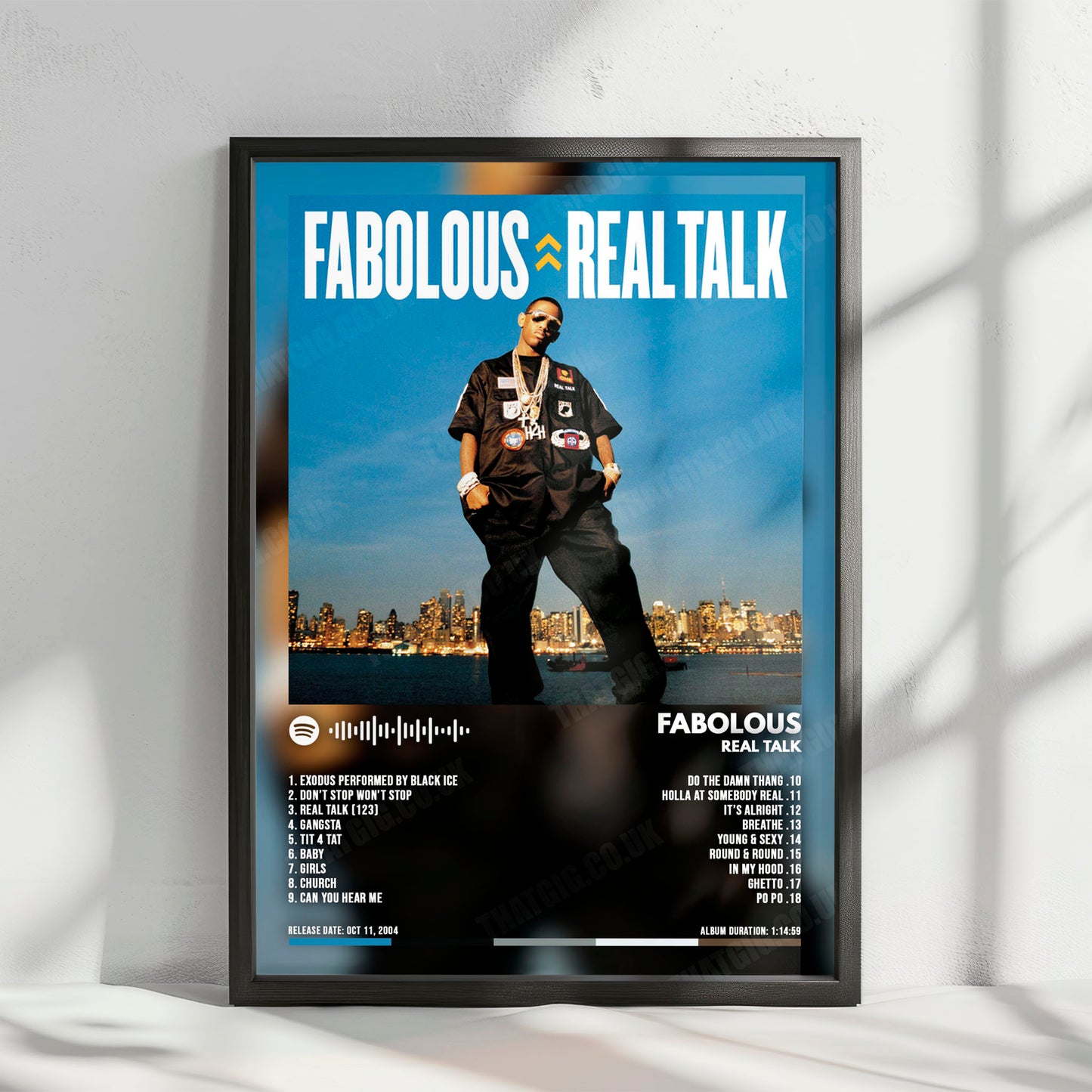 Fabolous "Real Talk" Album Cover Poster - with Complete Tracklist