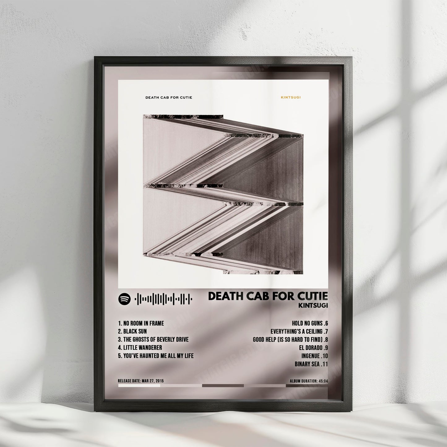 Death Cab for Cutie "Kintsugi" Album Cover Poster - with Complete Tracklist