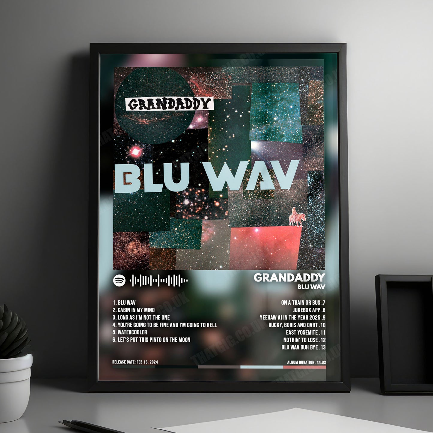 Grandaddy "Blu Wav" Album Cover Poster - with Complete Tracklist