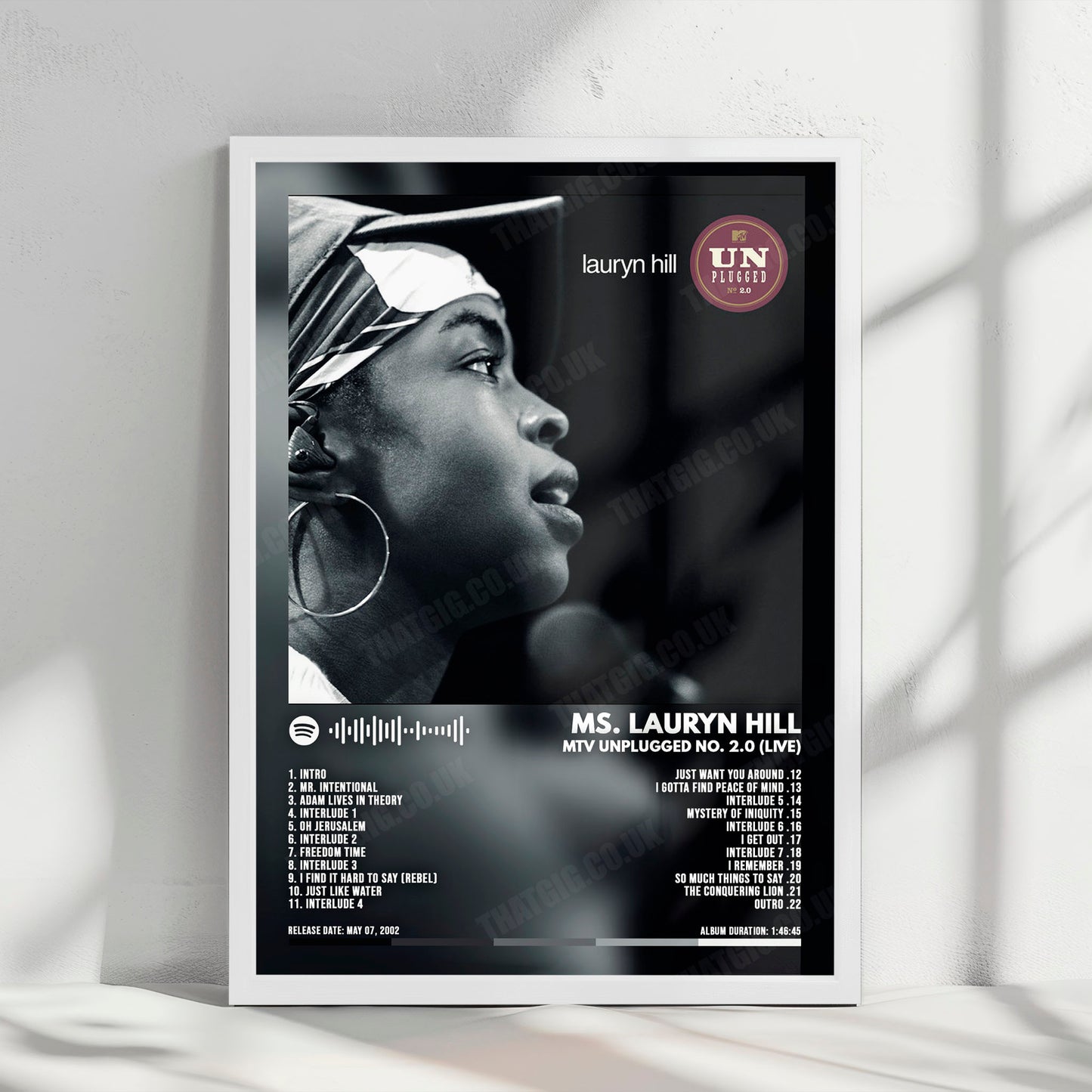 Lauryn Hill "MTV Unplugged No. 2.0" Album Cover Poster - with Complete Tracklist