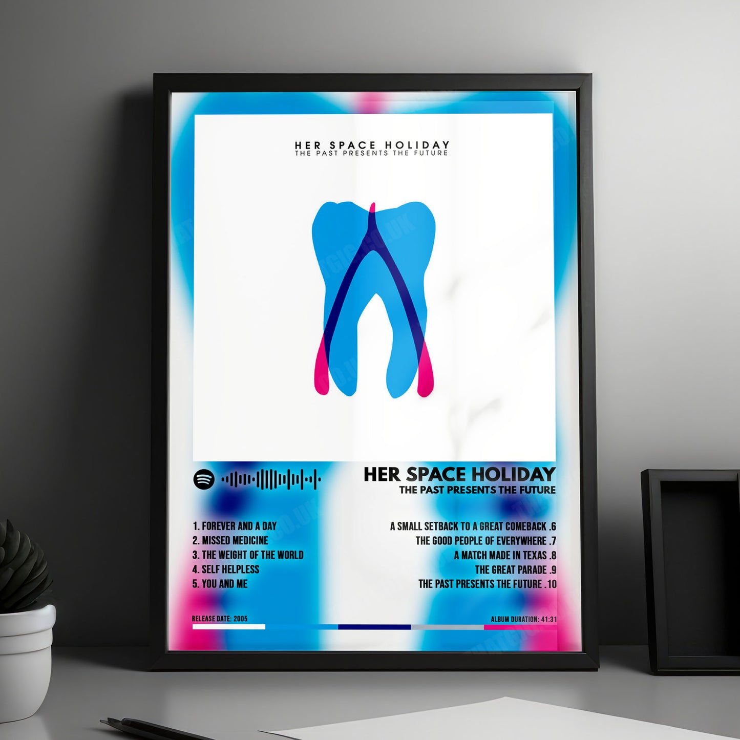 Her Space Holiday "The Past Presents The Future" Album Cover Poster - with Complete Tracklist