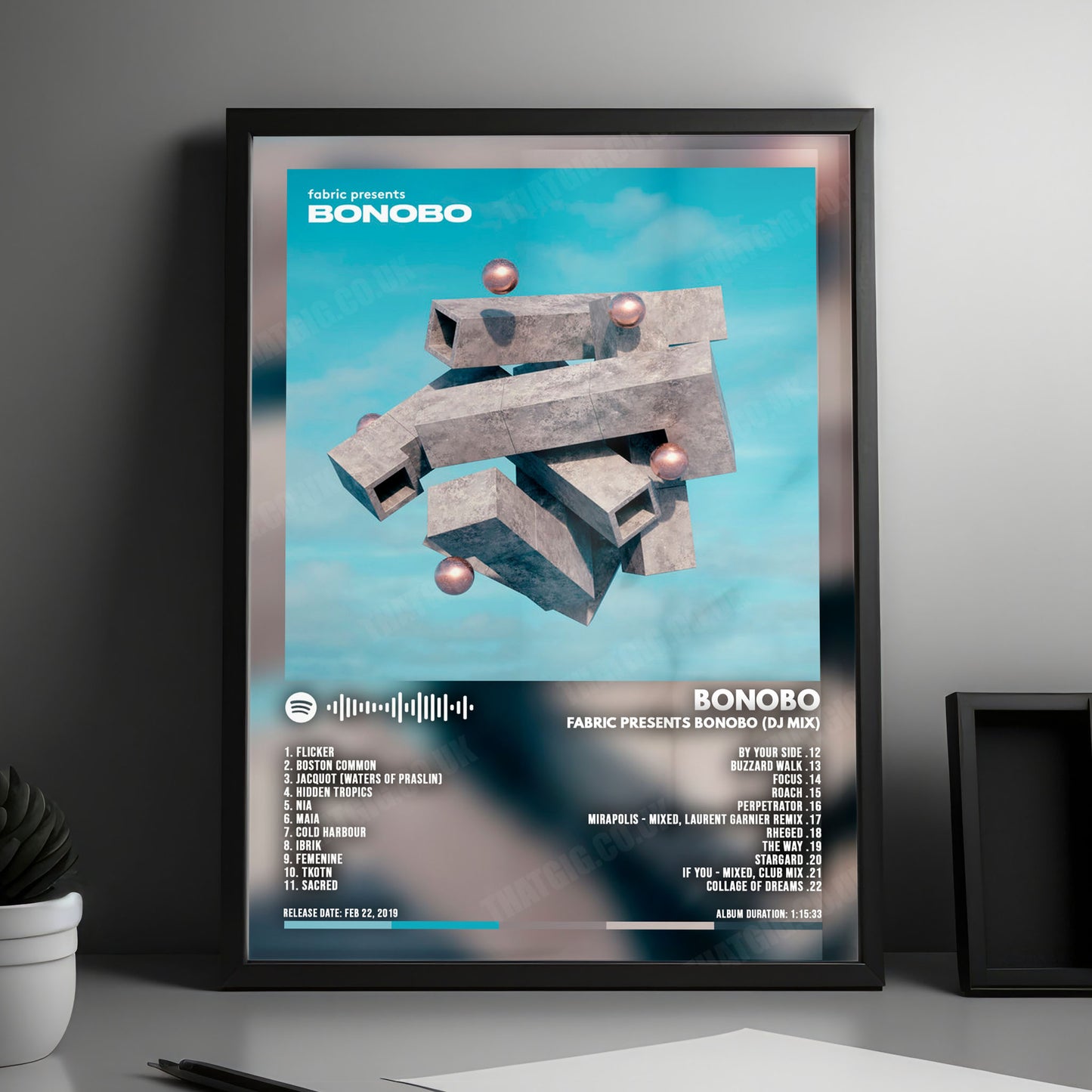 Bonobo "fabric presents Bonobo (DJ Mix)" Album Cover Poster - with Complete Tracklist