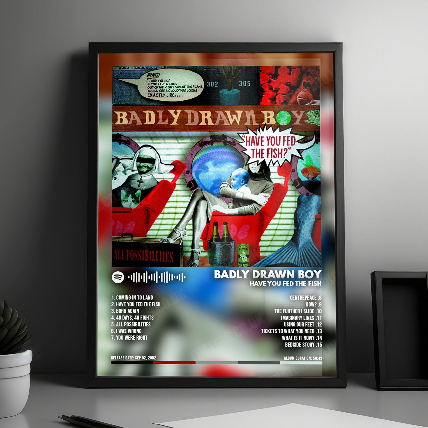 Badly Drawn Boy "Boy Have You Fed The Fish" Album Cover Poster - with Complete Tracklist