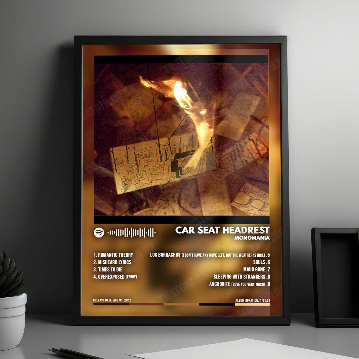 Car Seat Headrest "Headrest Monomania" Album Cover Poster - with Complete Tracklist
