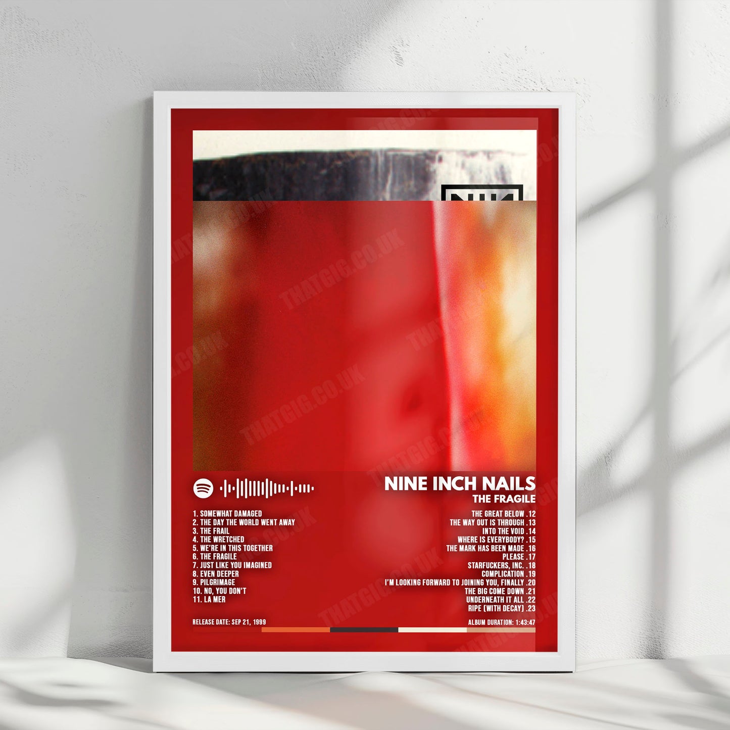Nine Inch Nails "The Fragile" Album Cover Poster - with Complete Tracklist