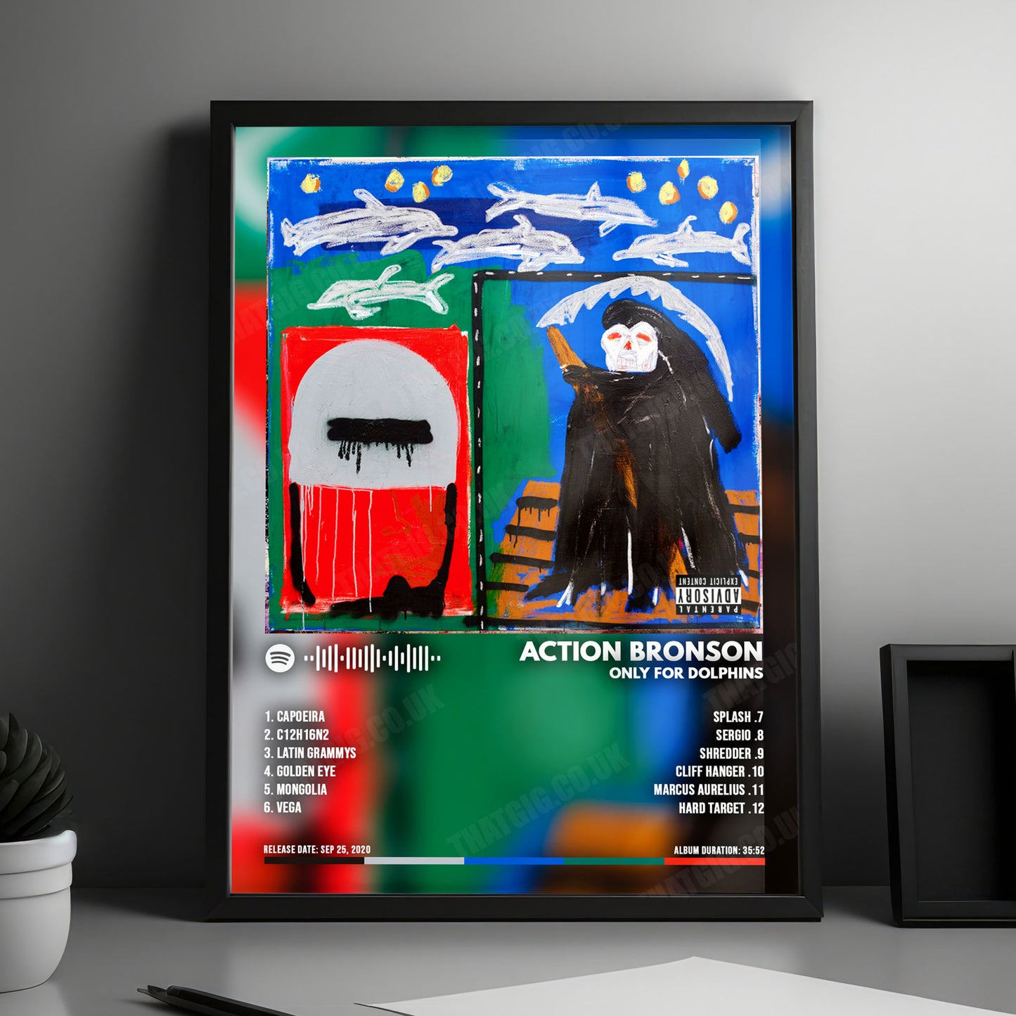 Action Bronson "Only For Dolphins" Album Cover Poster - with Complete Tracklist