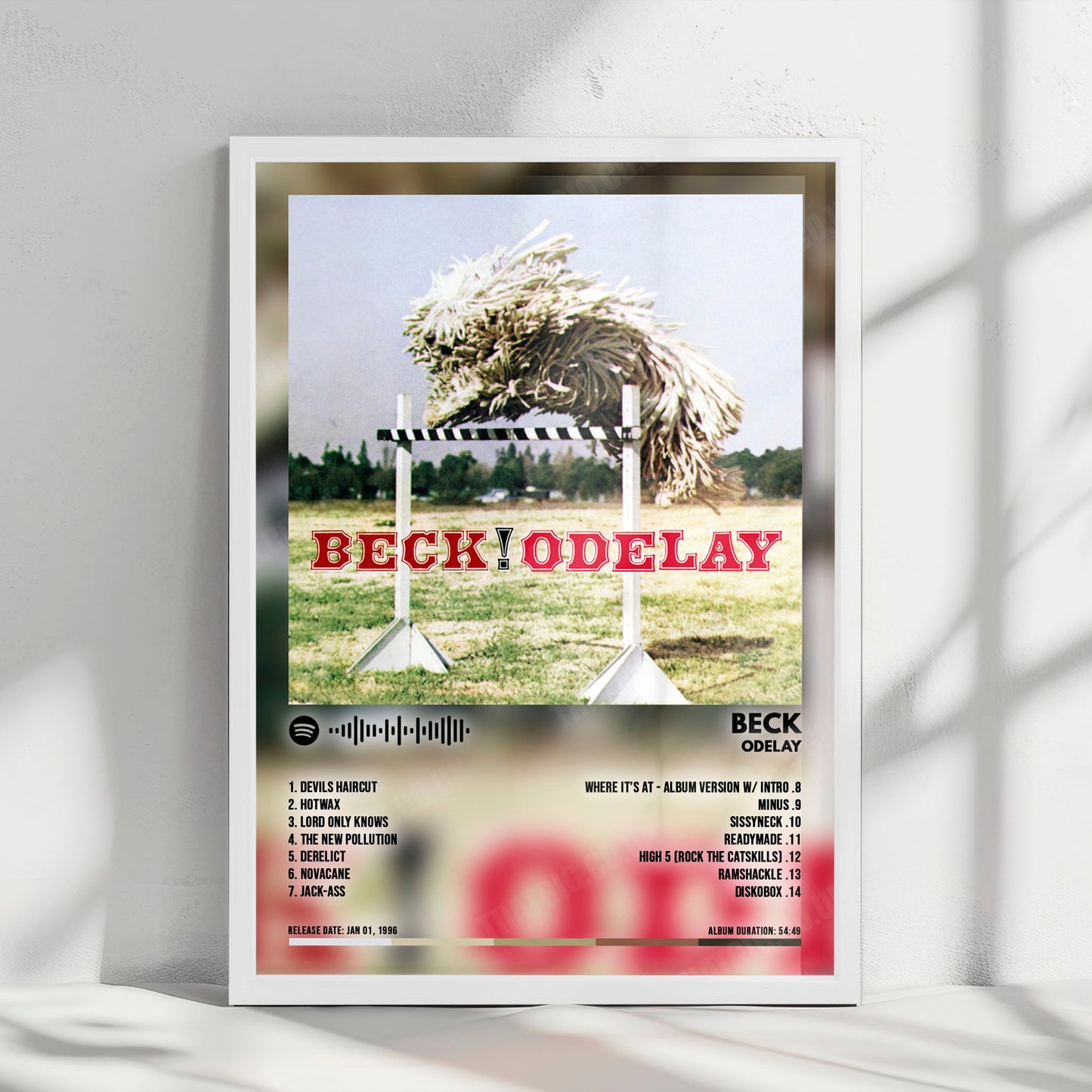 Beck "Odelay" Album Cover Poster - with Complete Tracklist
