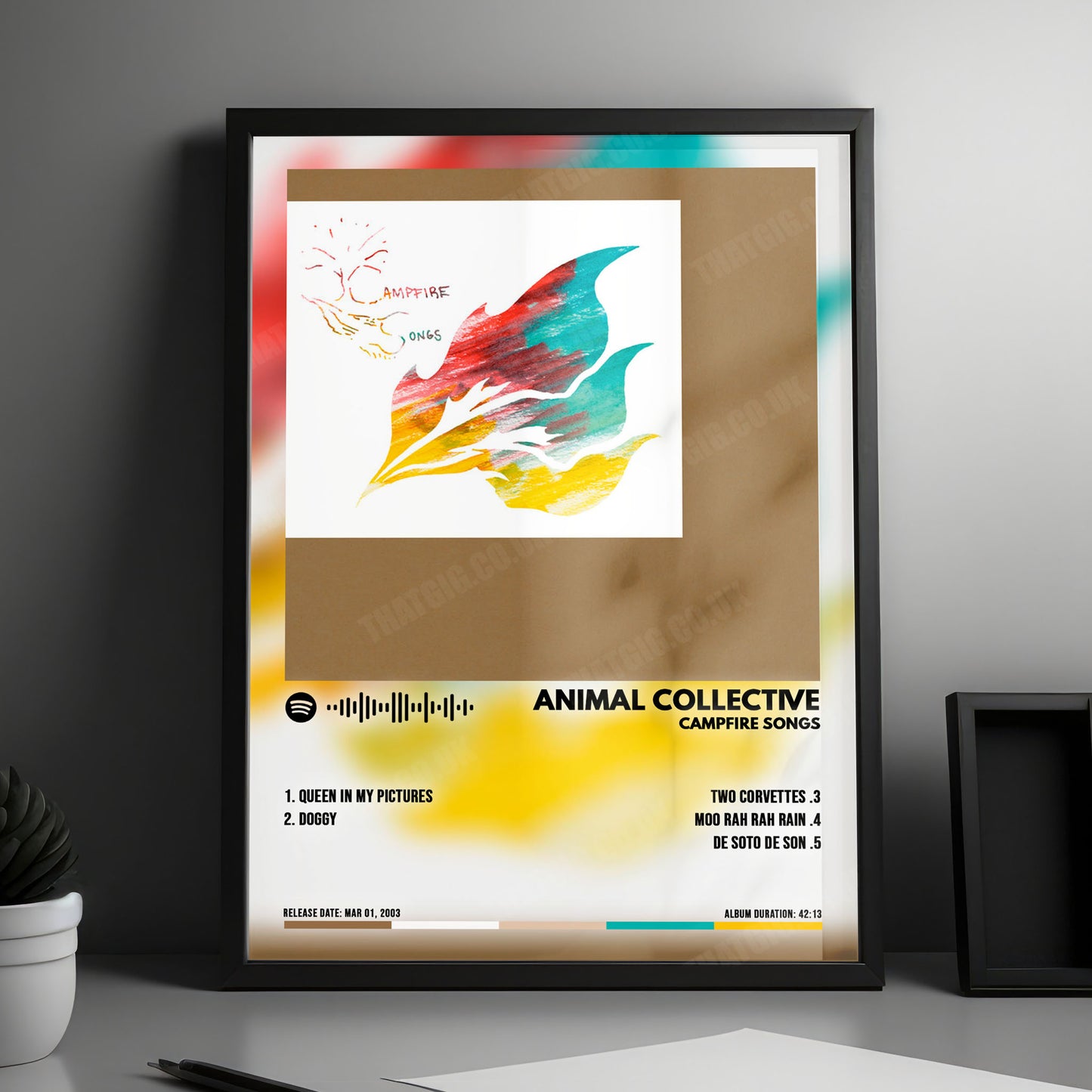 Animal Collective "Campfire Songs" Album Cover Poster - with Complete Tracklist