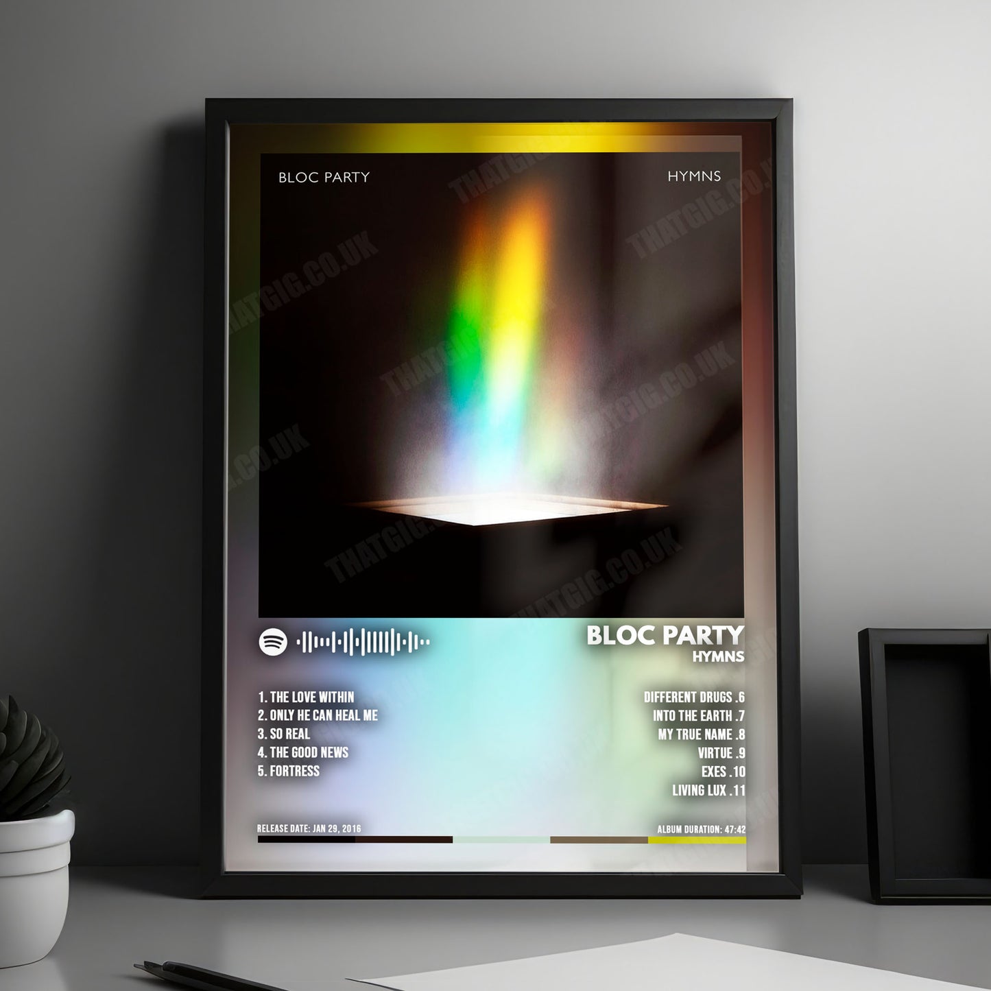 Bloc Party "Hymns" Album Cover Poster - with Complete Tracklist