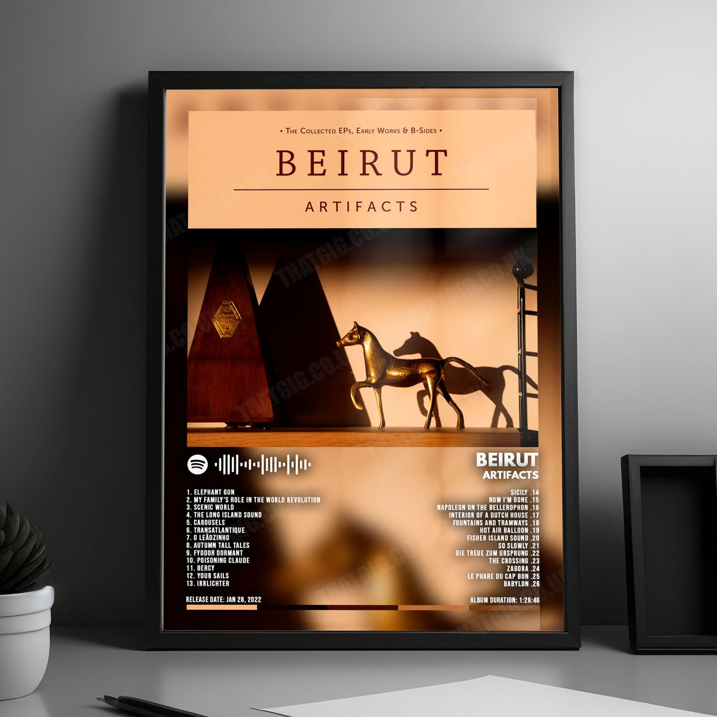 Beirut "Artifacts" Album Cover Poster - with Complete Tracklist