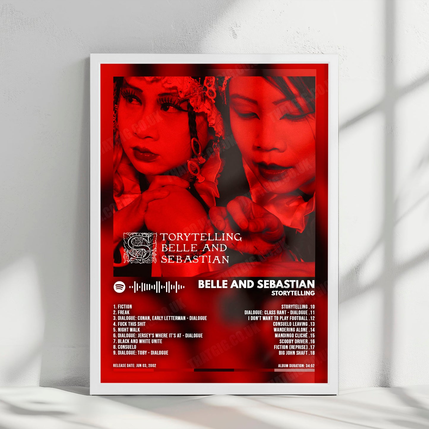 Belle and Sebastian "Storytelling" Album Cover Poster - with Complete Tracklist