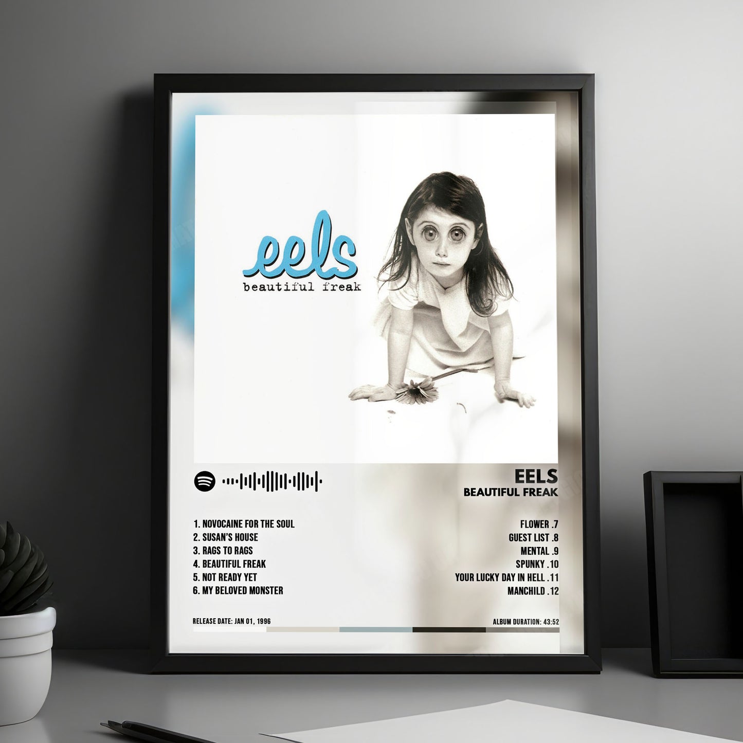 Eels "Beautiful Freak" Album Cover Poster - with Complete Tracklist