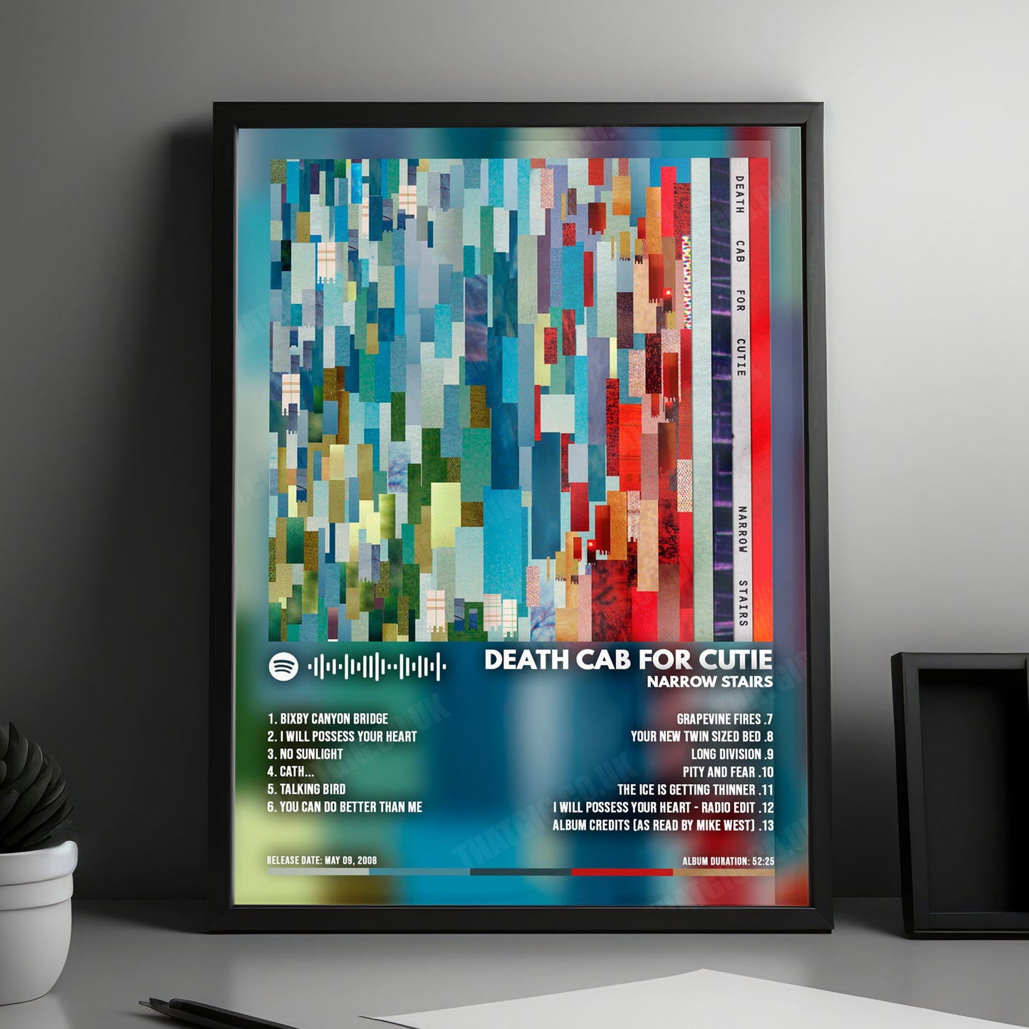 Death Cab for Cutie "Narrow Stairs" Album Cover Poster - with Complete Tracklist