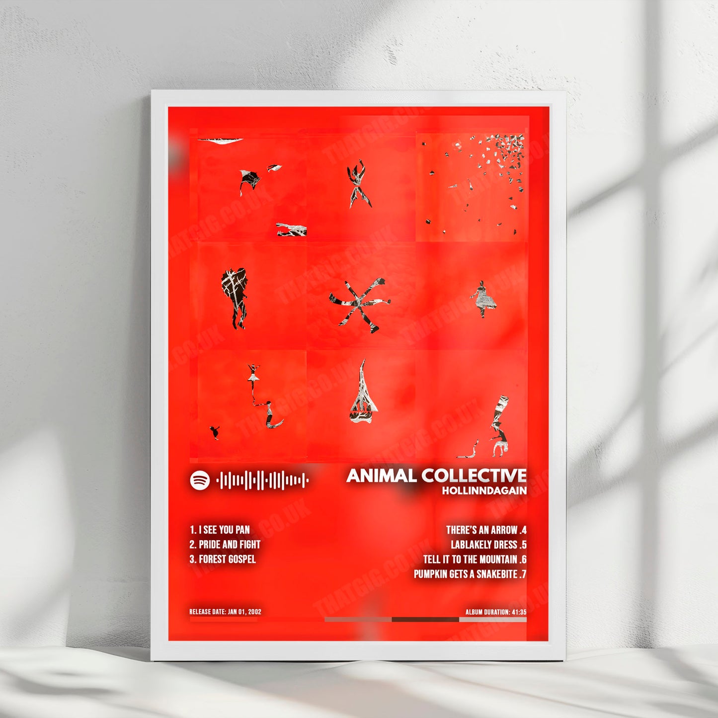 Animal Collective "Hollinndagain" Album Cover Poster - with Complete Tracklist