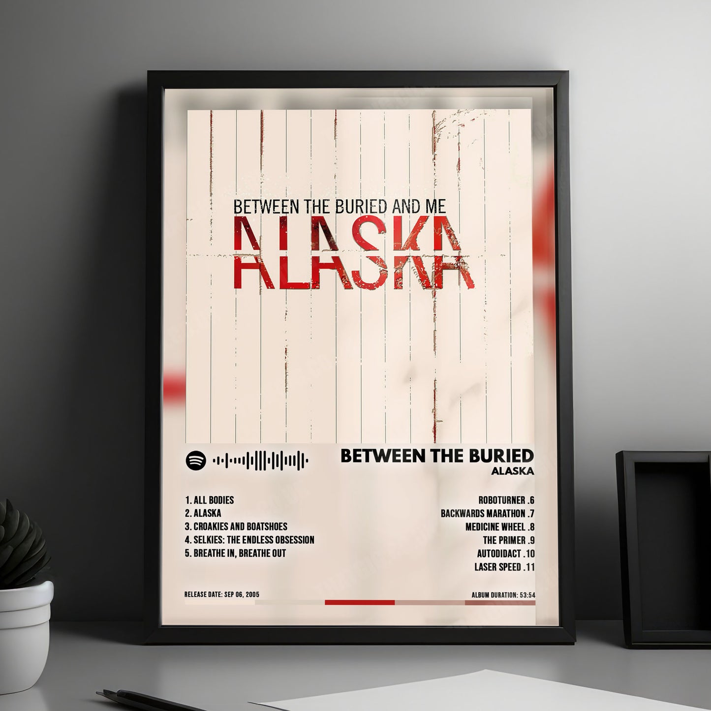 Between the Buried and Me "Alaska" Album Cover Poster - with Complete Tracklist