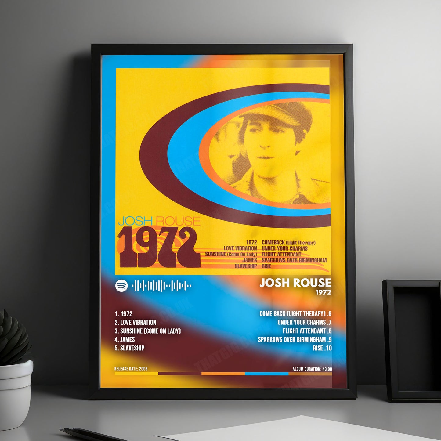 Josh Rouse "1972" Album Cover Poster - with Complete Tracklist