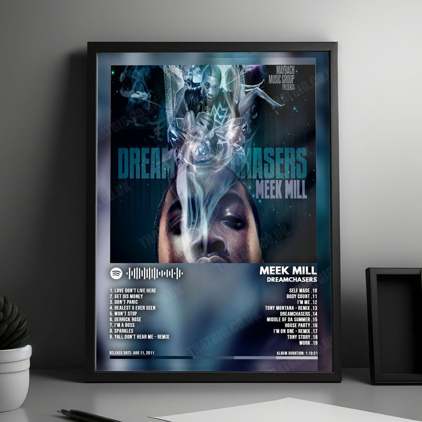 Meek Mill "Dreamchasers" Album Cover Poster - with Complete Tracklist