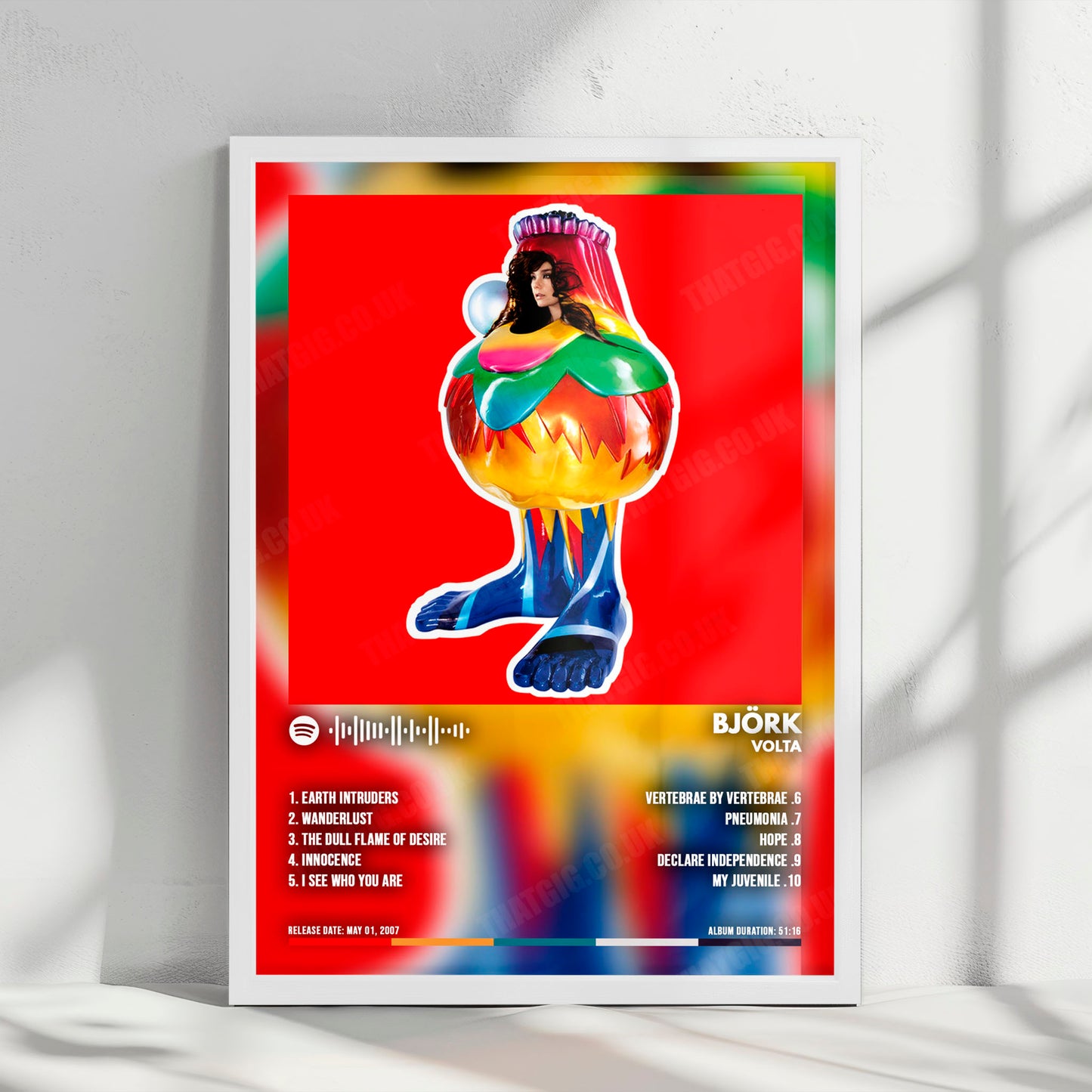 Björk "Volta" Album Cover Poster - with Complete Tracklist