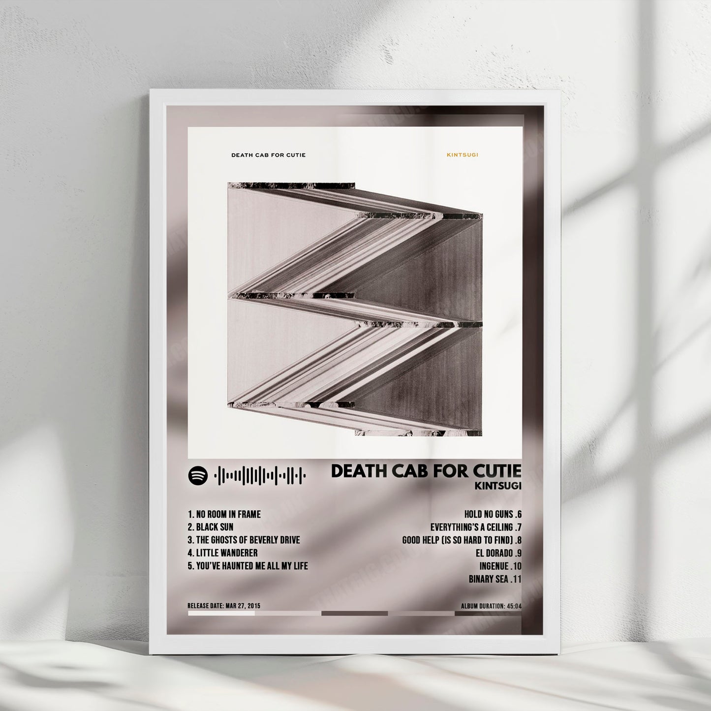 Death Cab for Cutie "Kintsugi" Album Cover Poster - with Complete Tracklist