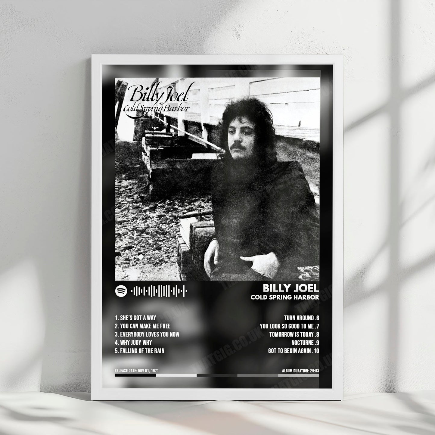 Billy Joel "Cold Spring Harbor" Album Cover Poster - with Complete Tracklist