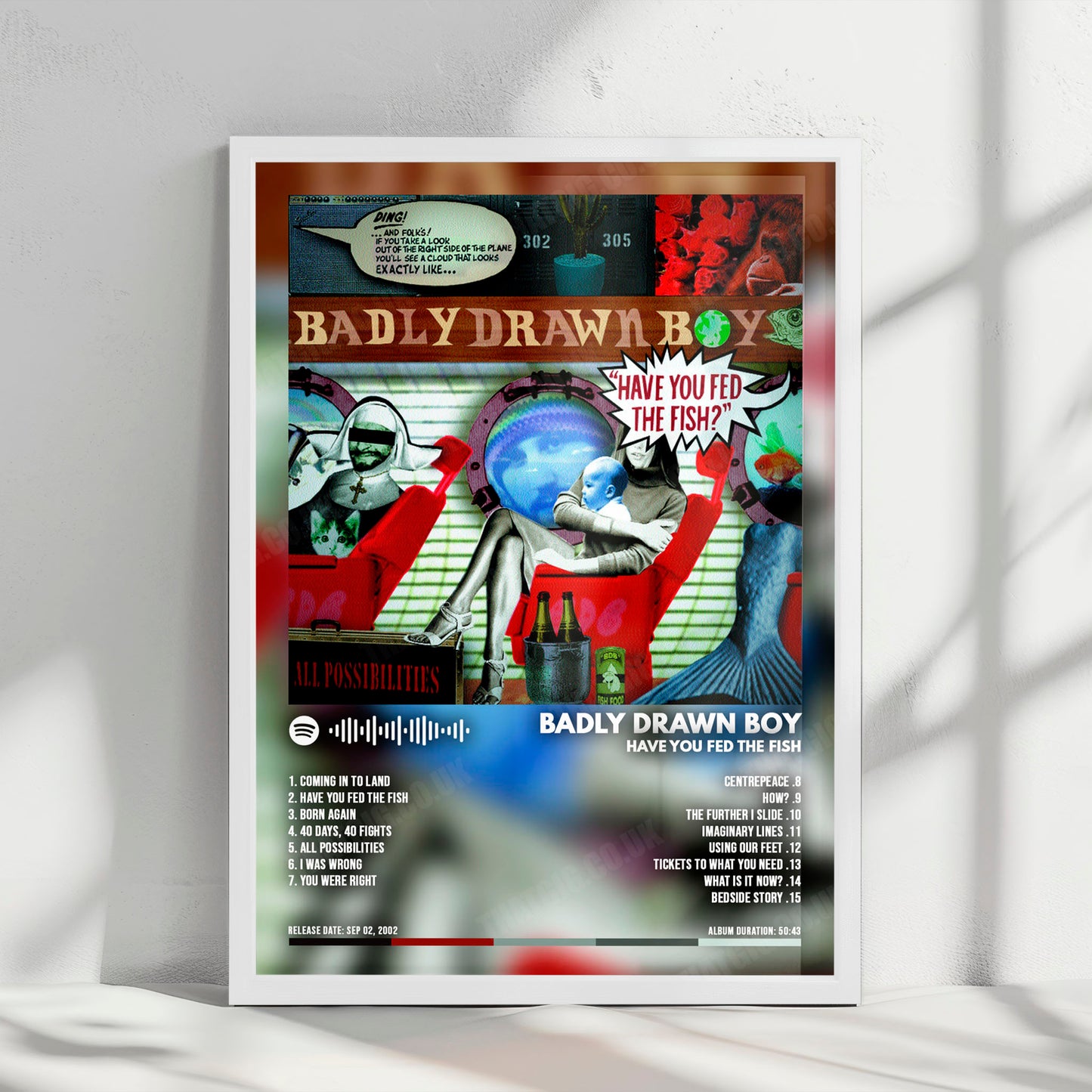 Badly Drawn Boy "Boy Have You Fed The Fish" Album Cover Poster - with Complete Tracklist
