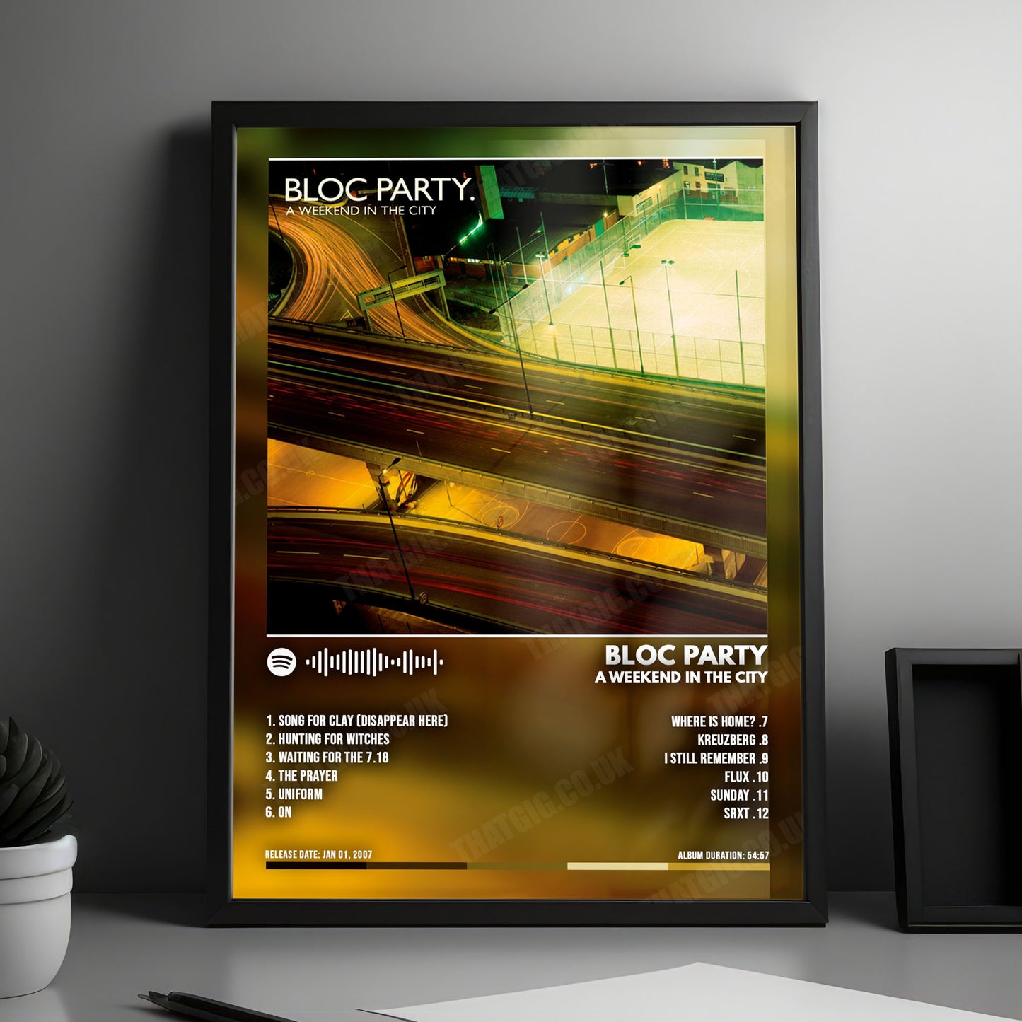 Bloc Party "A Weekend In the City" Album Cover Poster - with Complete Tracklist
