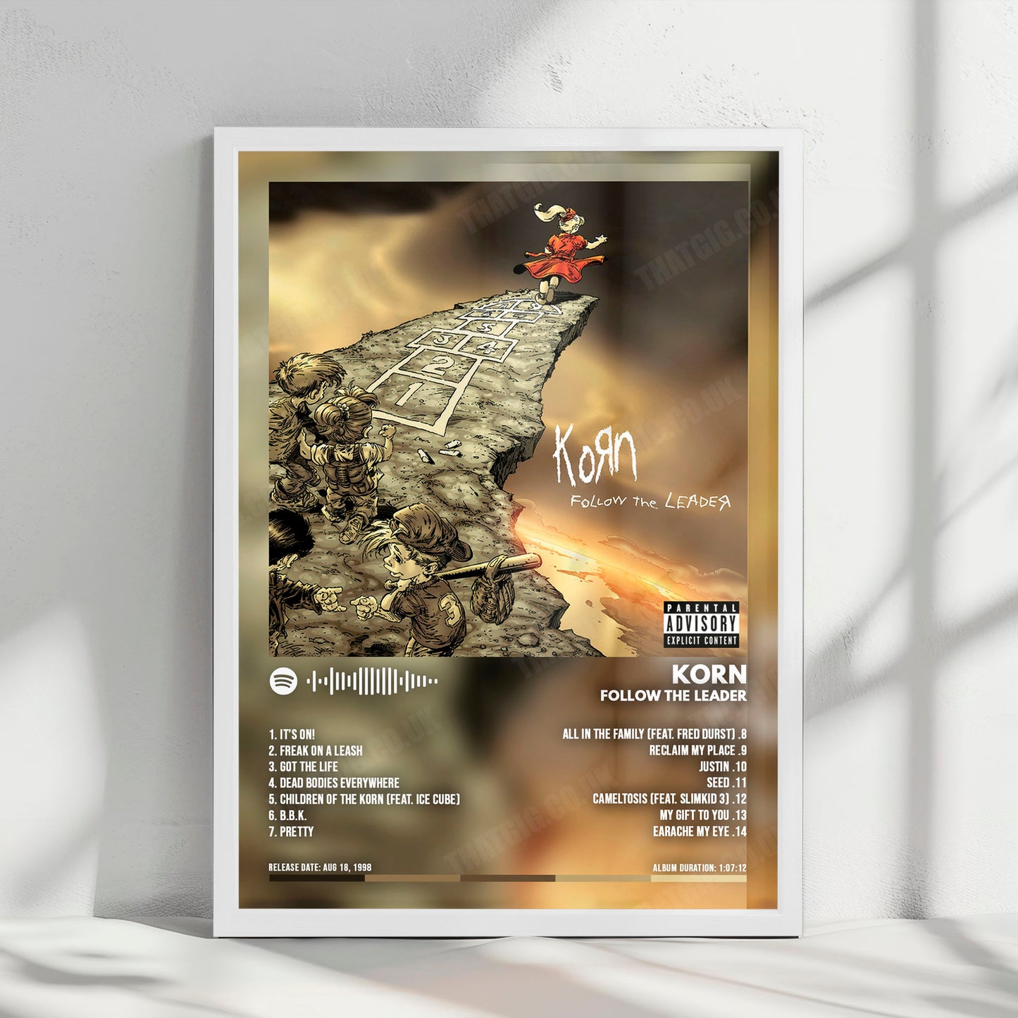 Korn "Follow the Leader " Album Cover Poster - with Complete Tracklist