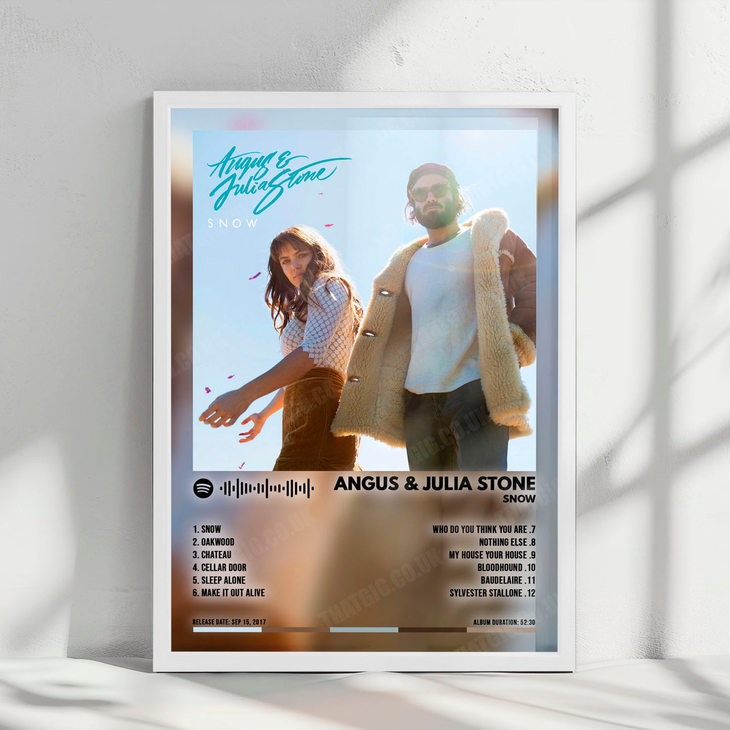 Angus & Julia Stone "Snow" Album Cover Poster - with Complete Tracklist