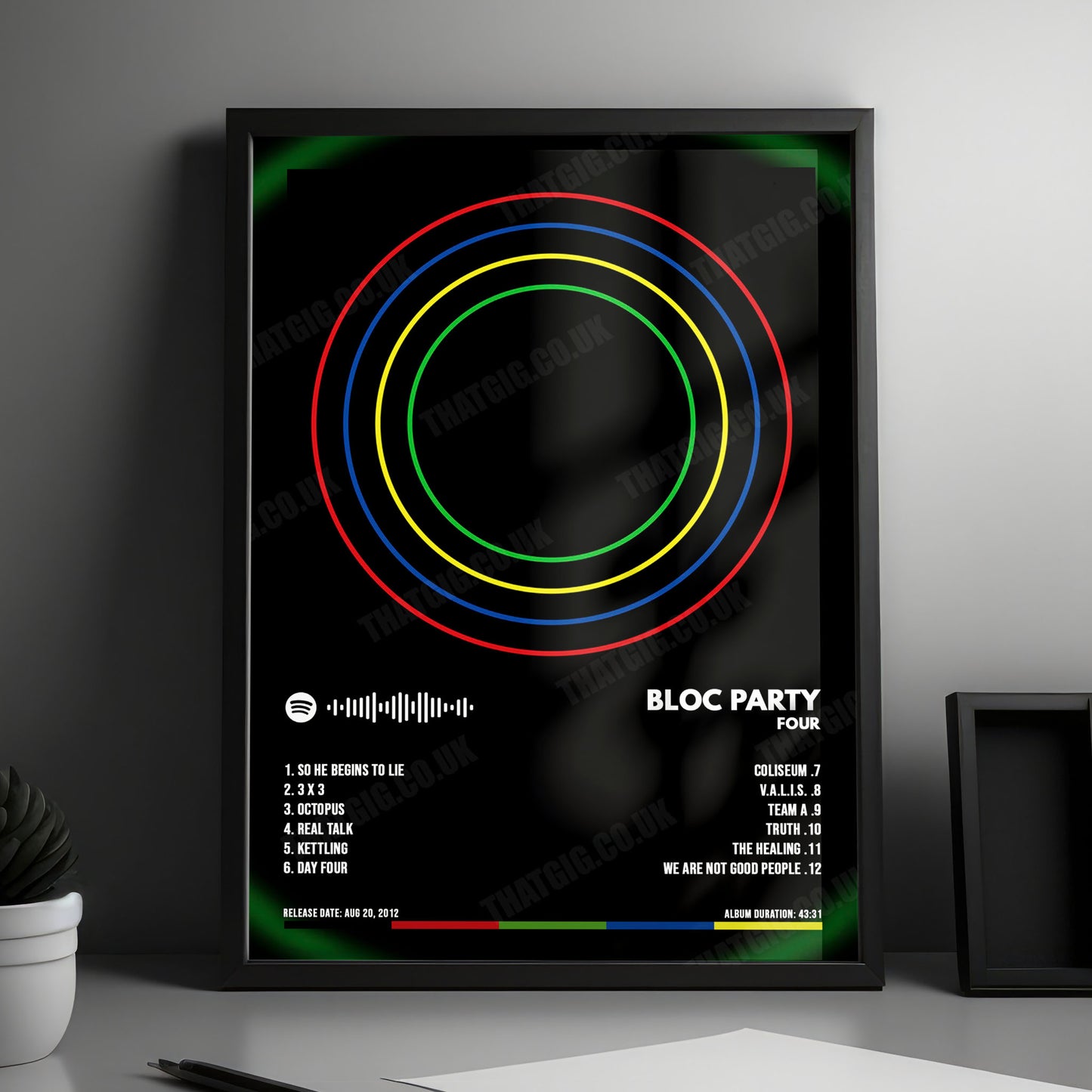 Bloc Party "Four" Album Cover Poster - with Complete Tracklist