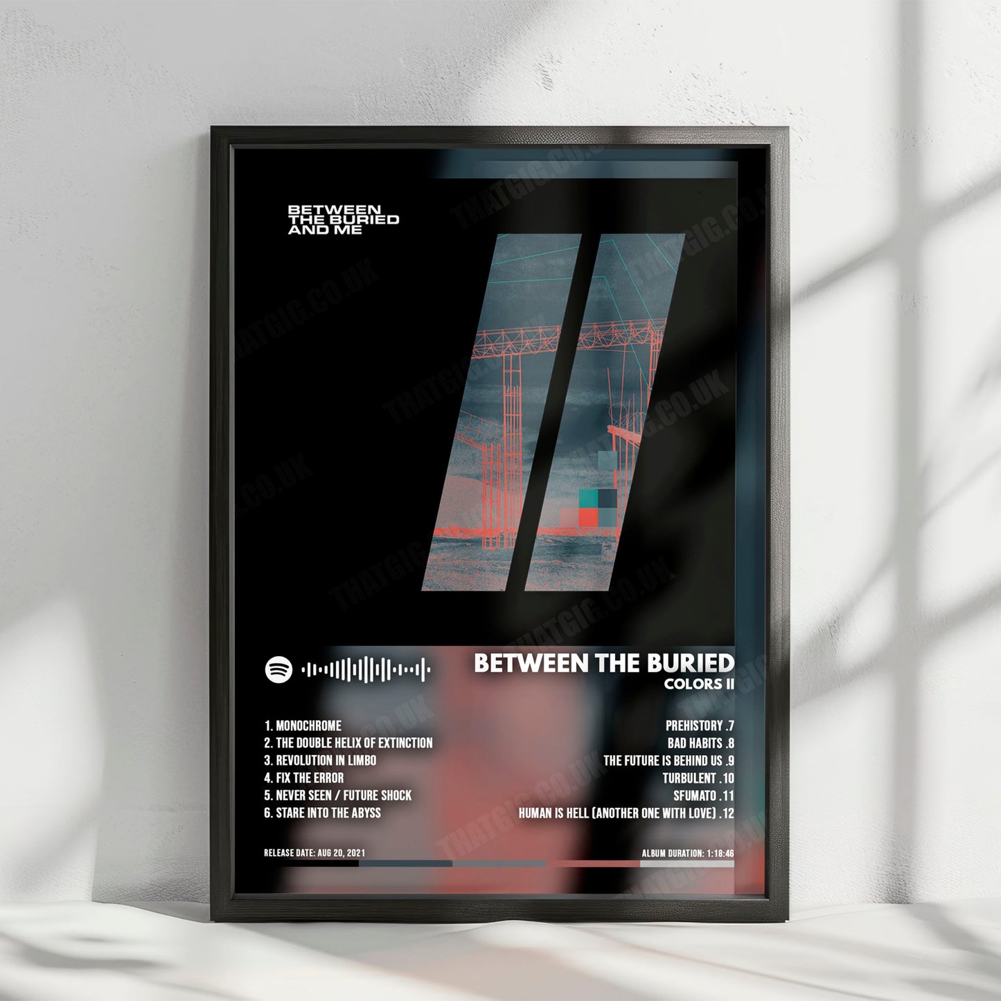Between the Buried and Me "Colors II" Album Cover Poster - with Complete Tracklist