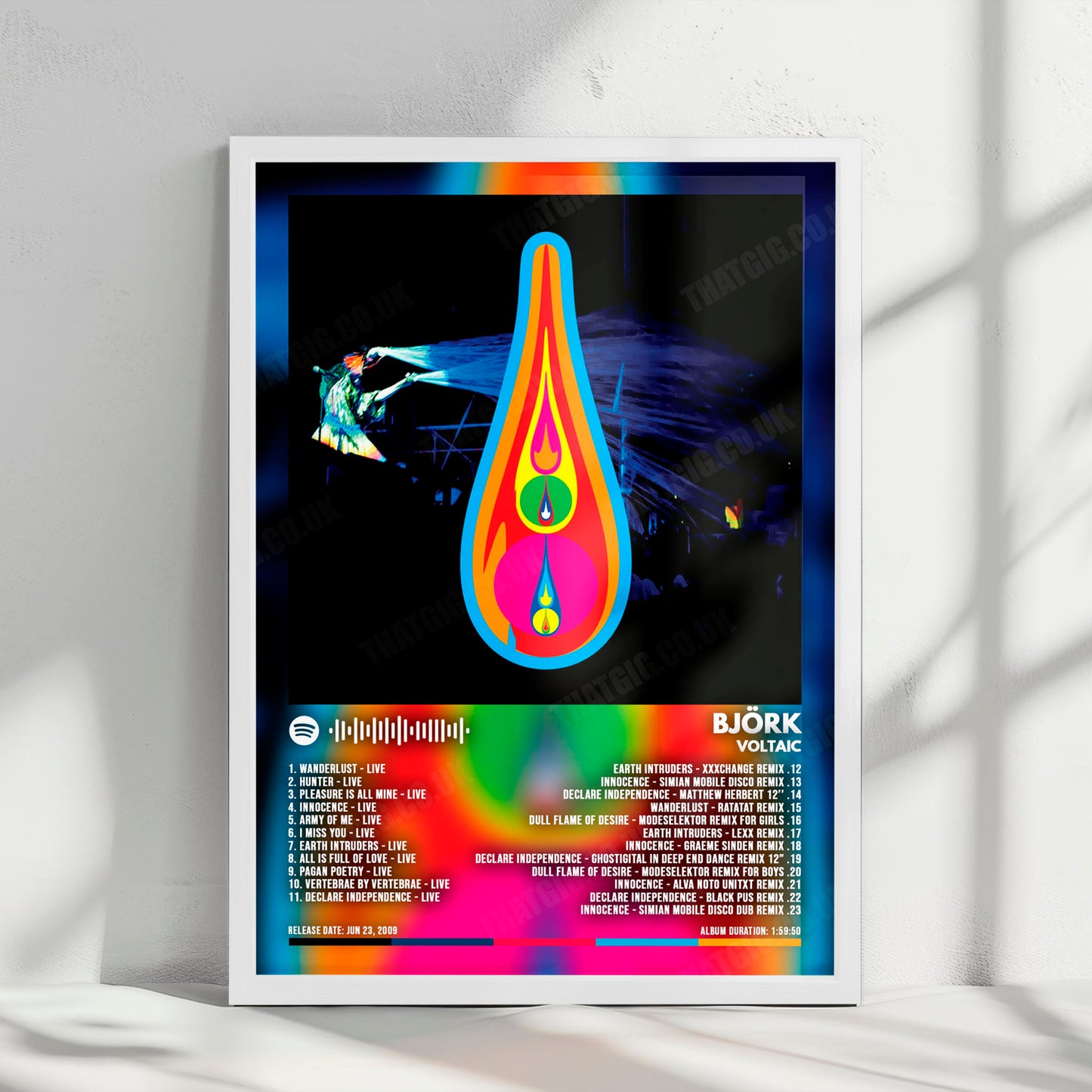Björk "Voltaic" Album Cover Poster - with Complete Tracklist
