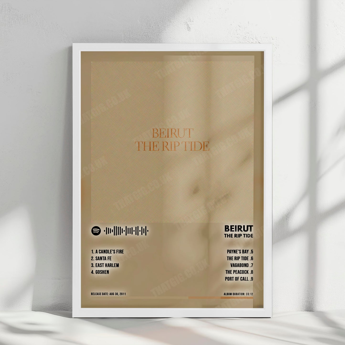 Beirut "The Rip Tide" Album Cover Poster - with Complete Tracklist