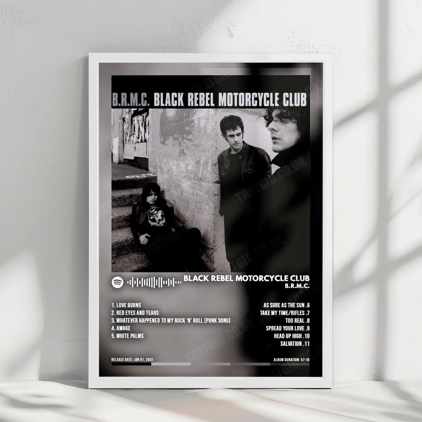 Black Rebel Motorcycle Club "B.R.M.C" Album Cover Poster - with Complete Tracklist