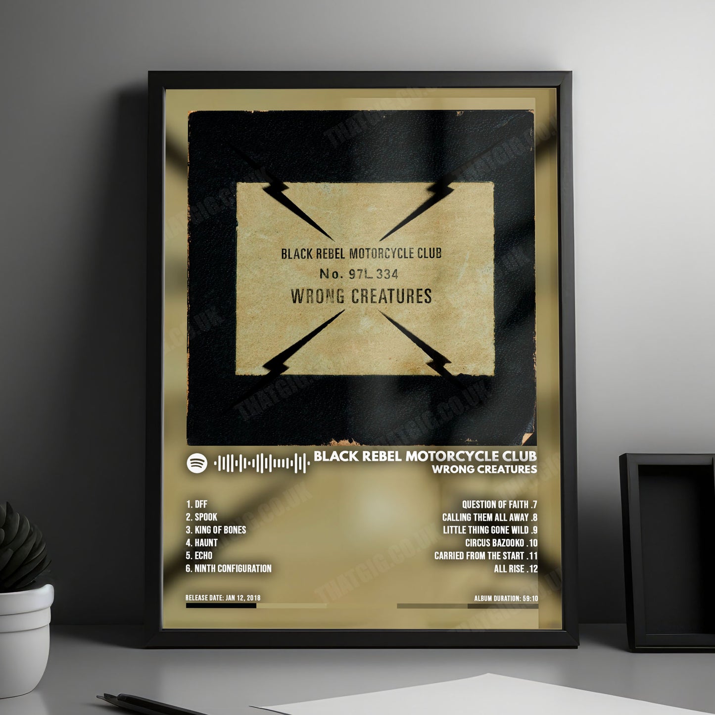 Black Rebel Motorcycle Club "Wrong Creatures" Album Cover Poster - with Complete Tracklist