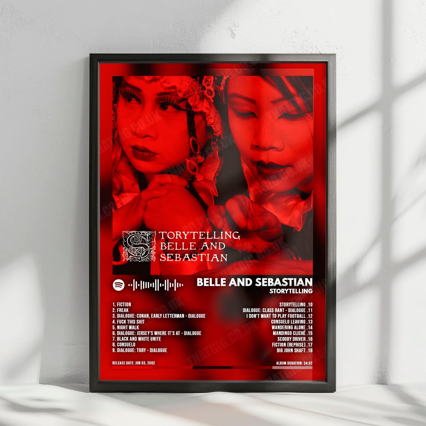 Belle and Sebastian "Storytelling" Album Cover Poster - with Complete Tracklist
