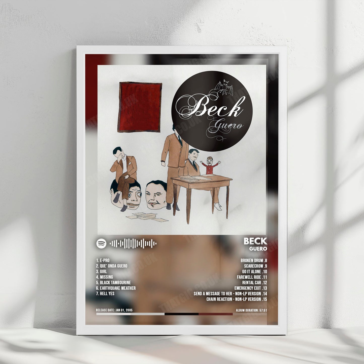 Beck "Guero" Album Cover Poster - with Complete Tracklist