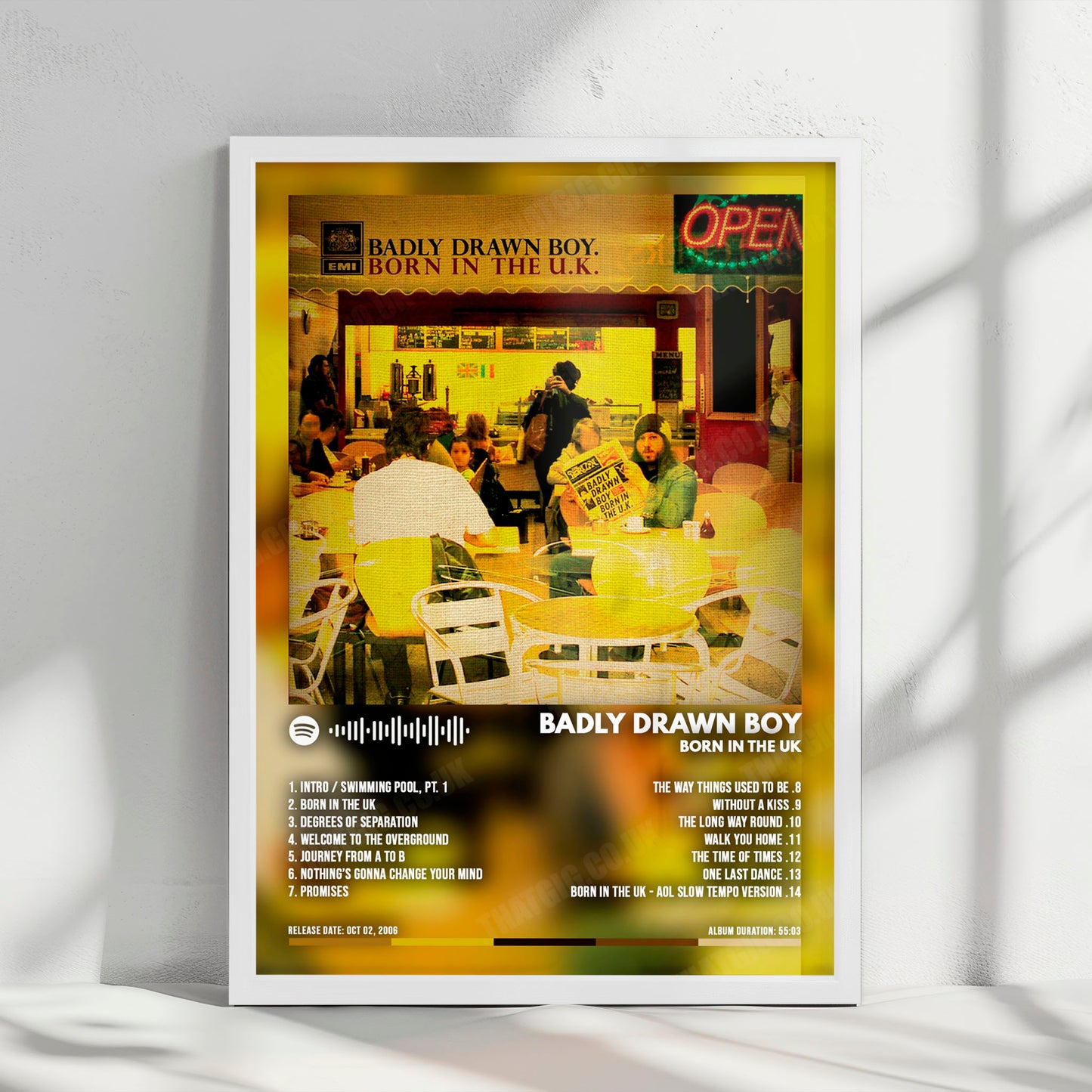 Badly Drawn Boy "Boy Born In The UK" Album Cover Poster - with Complete Tracklist