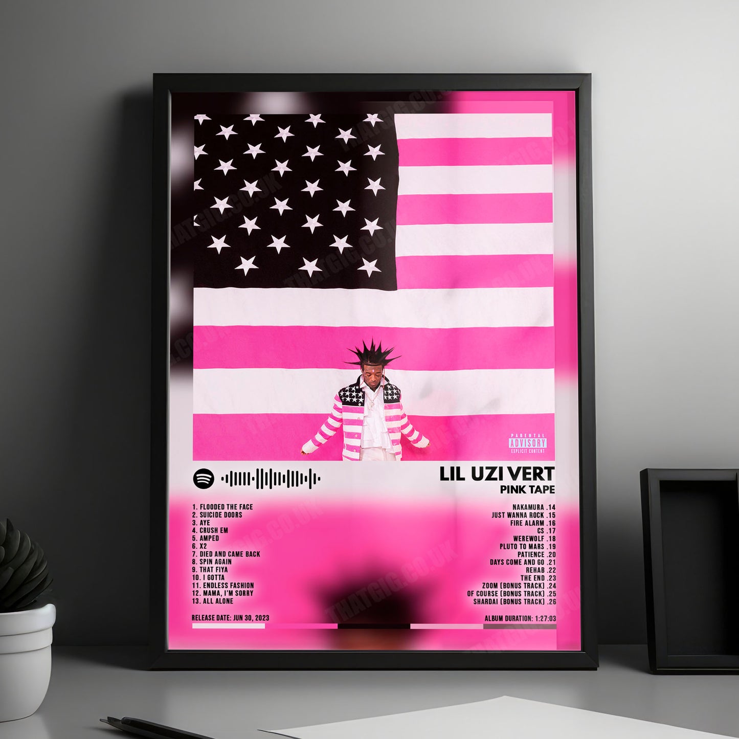 Lil Uzi Vert "Pink Tape" Album Cover Poster - with Complete Tracklist