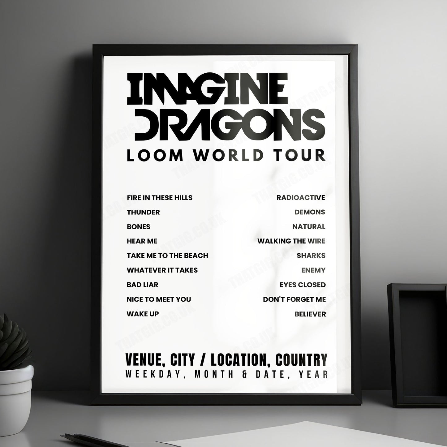 Imagine Dragons Setlist Poster - Tele2 Arena, Stockholm - June 5th, 2025