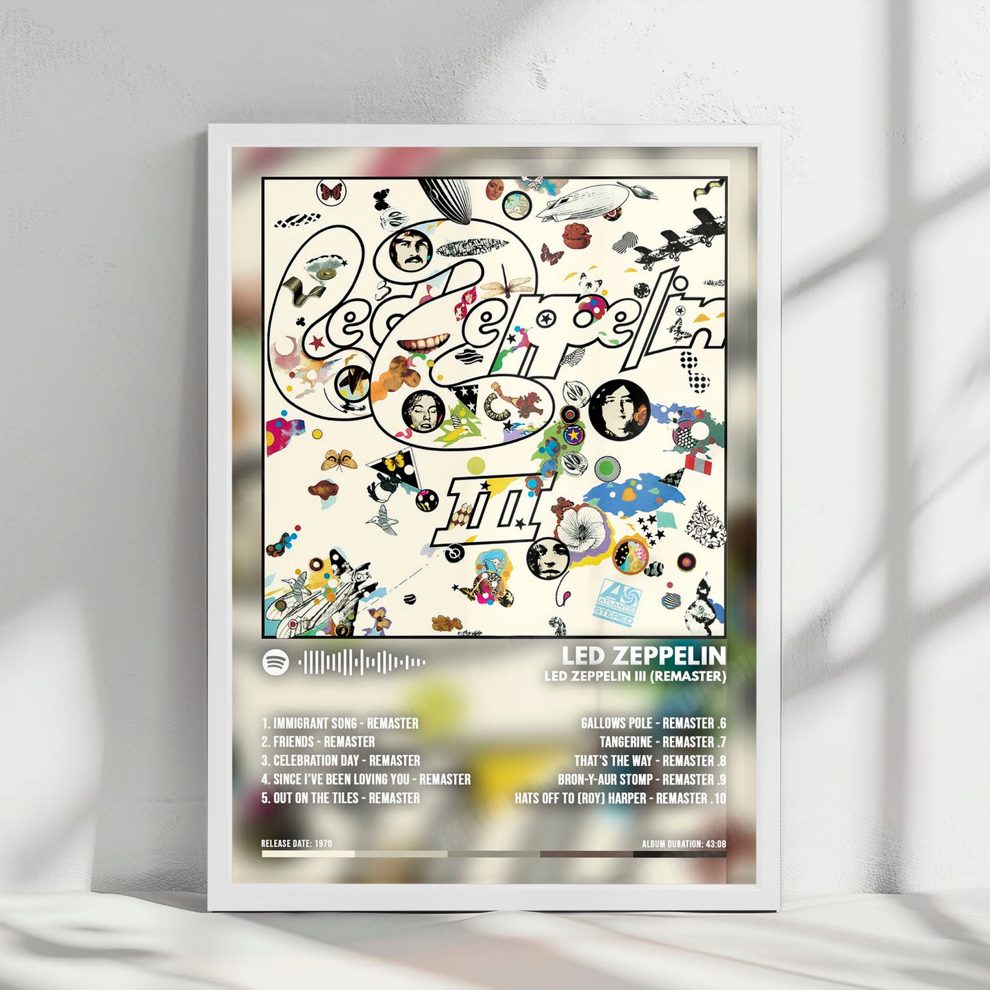 Led Zeppelin "II" Album Cover Poster - with Complete Tracklist