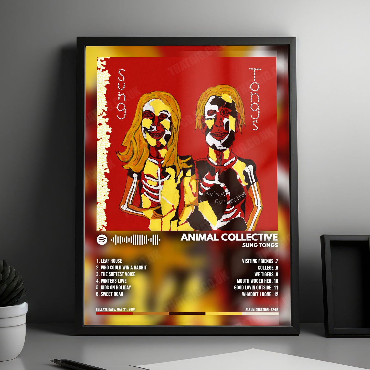 Animal Collective "Sung Tongs" Album Cover Poster - with Complete Tracklist