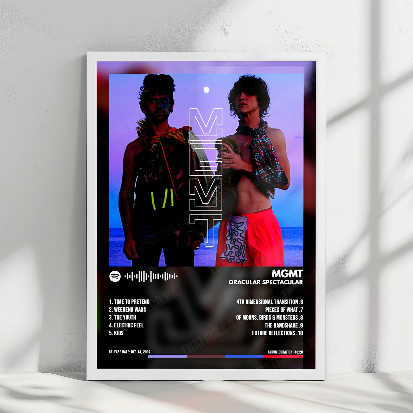 MGMT "Oracular Spectacular" Album Cover Poster - with Complete Tracklist