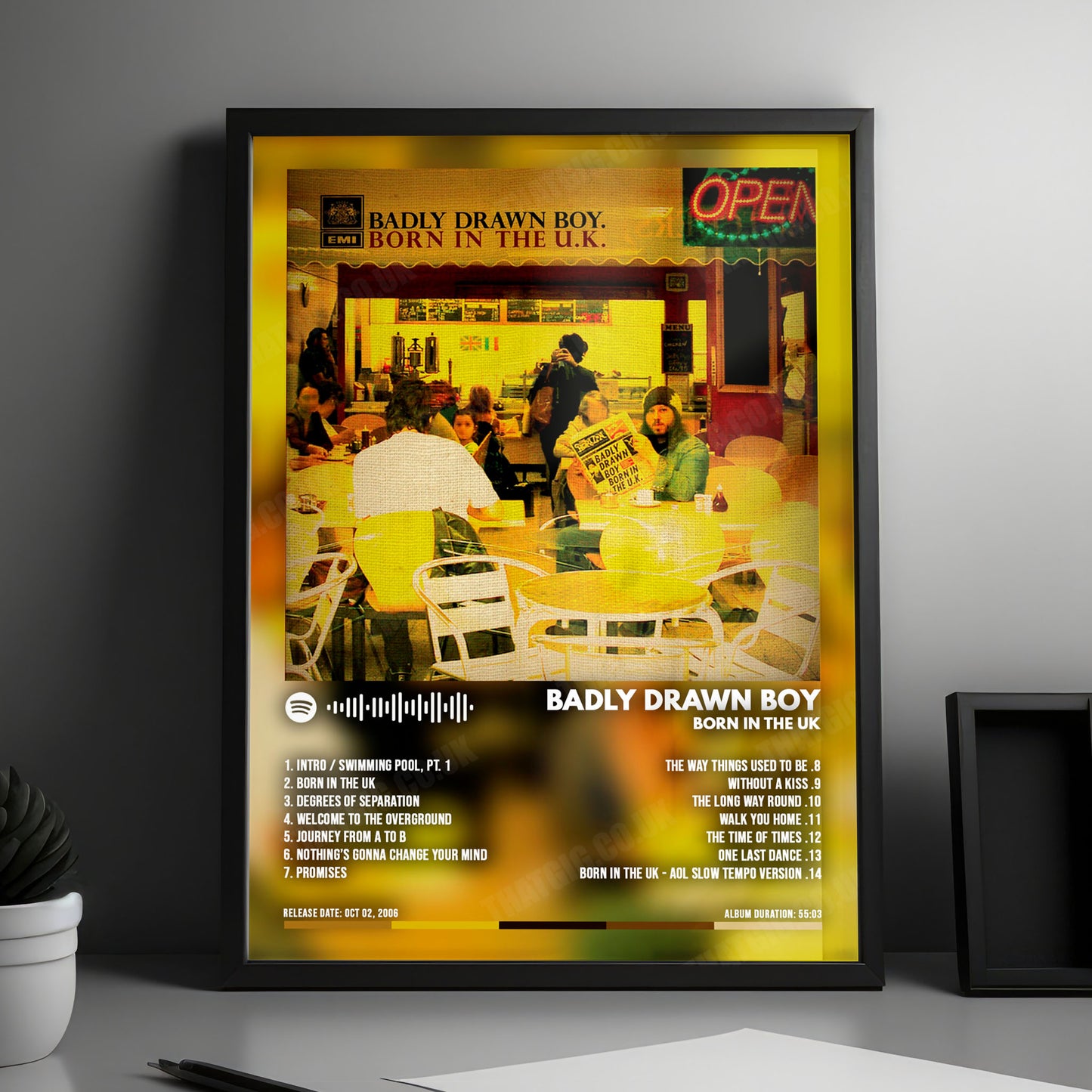 Badly Drawn Boy "Boy Born In The UK" Album Cover Poster - with Complete Tracklist