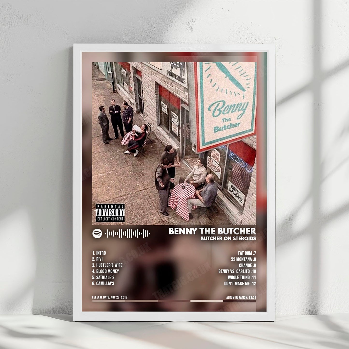 Benny The Butcher "Butcher on Steroids" Album Cover Poster - with Complete Tracklist