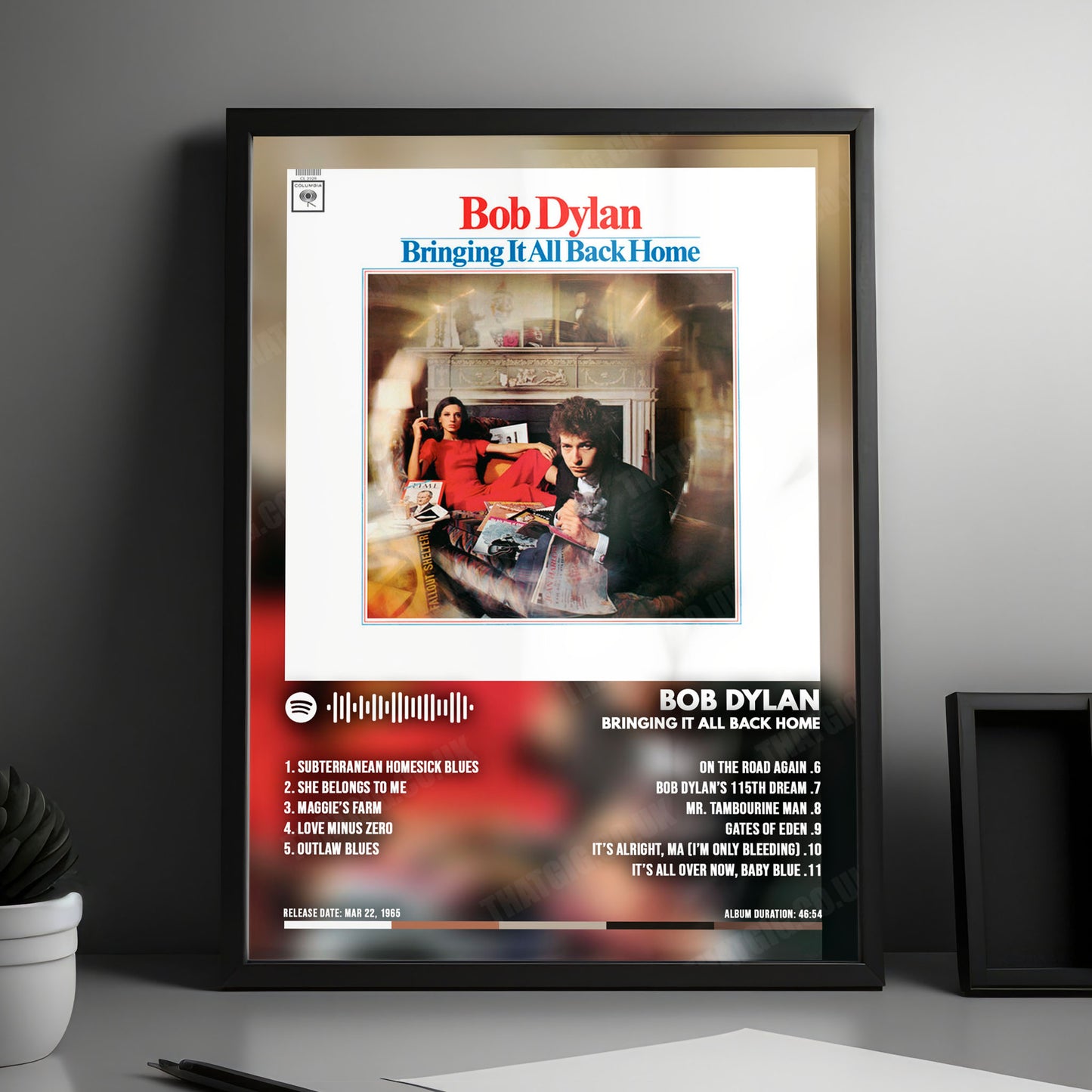 Bob Dylan "Bringing It All Back Home" Album Cover Poster - with Complete Tracklist