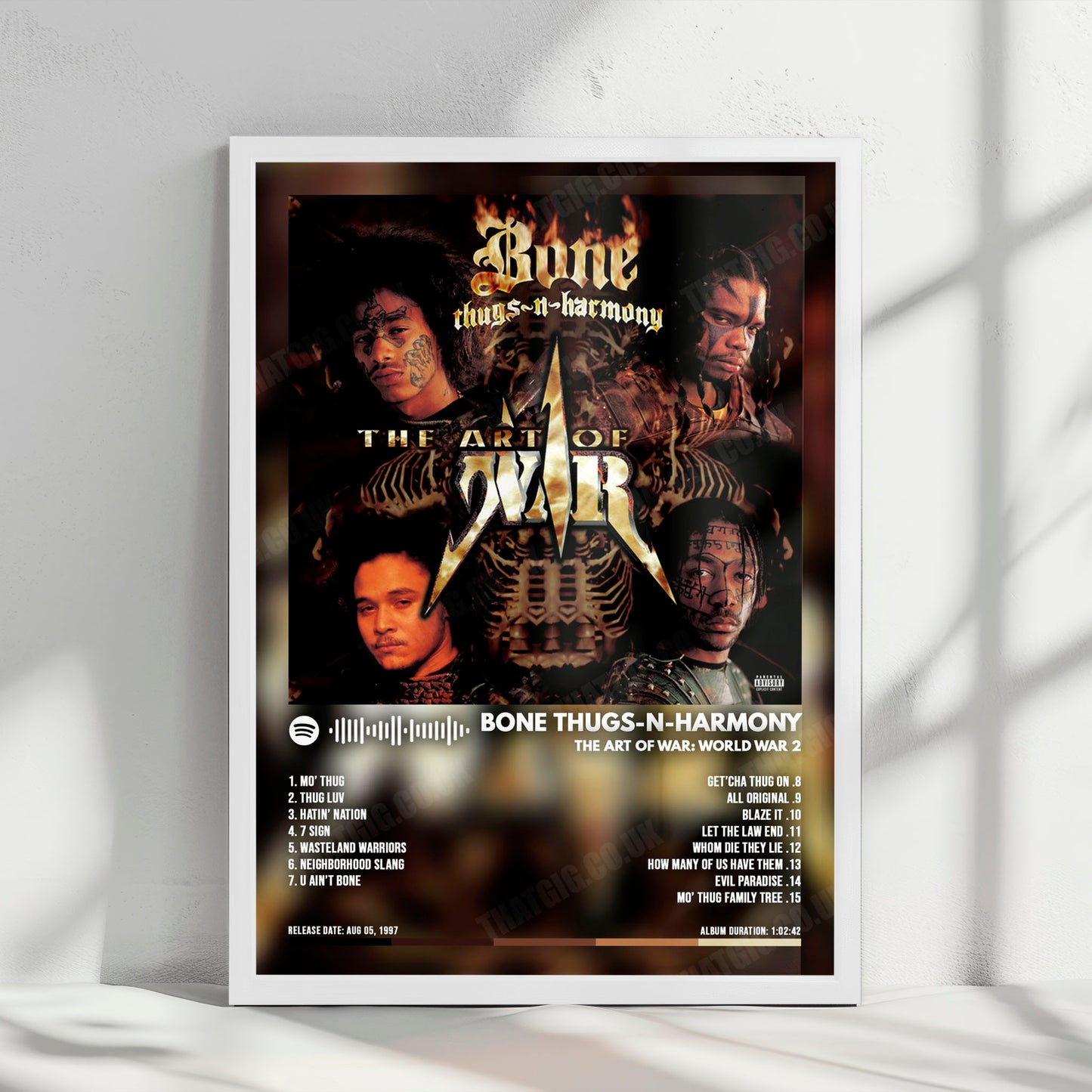 Bone Thugs-N-Harmony "The Art of War World War 2" Album Cover Poster - with Complete Tracklist